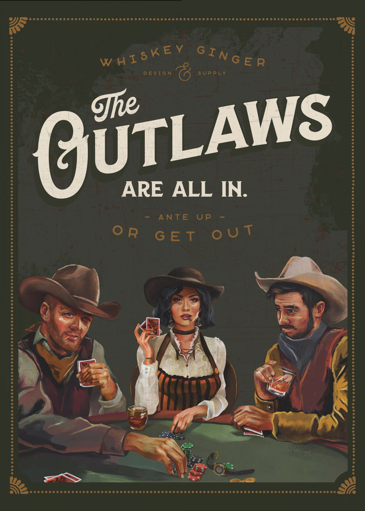 Outlaws Are All In Cool Cowboy Poker Art | Canvas