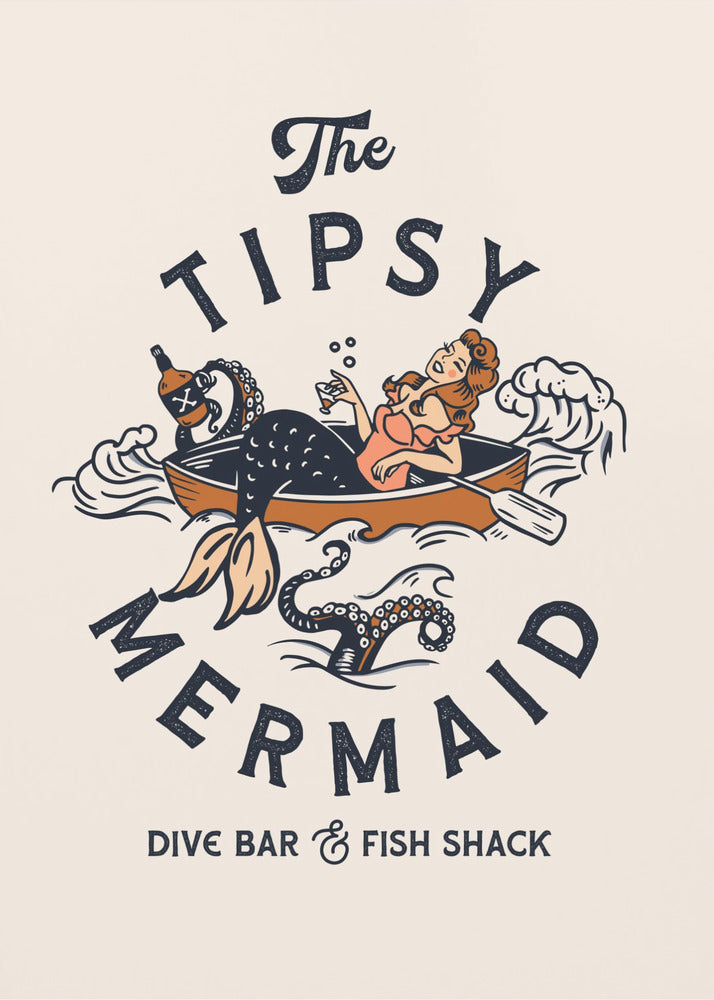 Tipsy Mermaid Dive Bar Mermaid Art | Poster