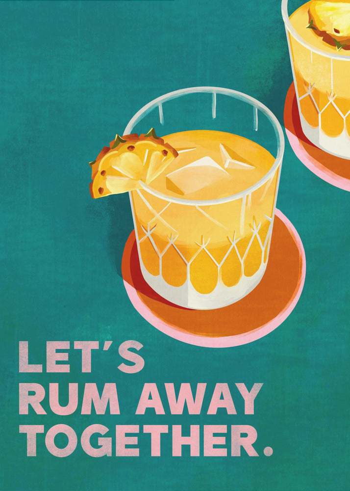 Rum Away Beach Bar Cocktail Art | Canvas