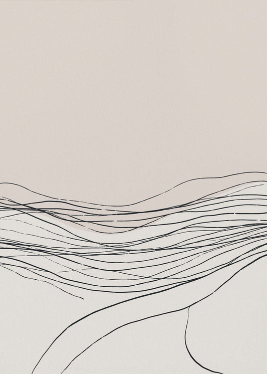 Calm serene line art nordic decor | Canvas