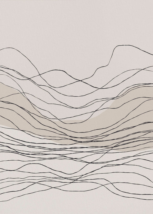 Serene Line Waves | Canvas