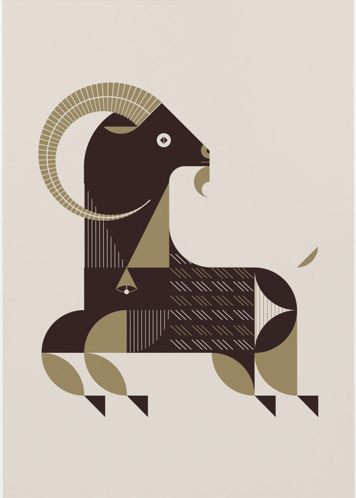 Golden Animals - Kri Kri Goat (White) | Canvas