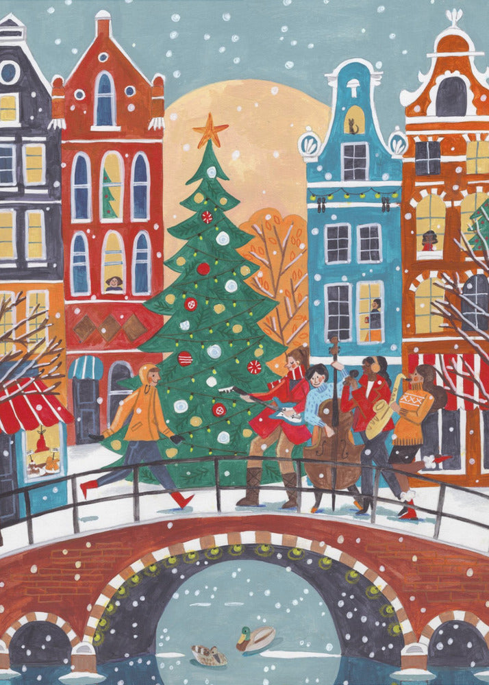 Snowfall in Amsterdam | Canvas