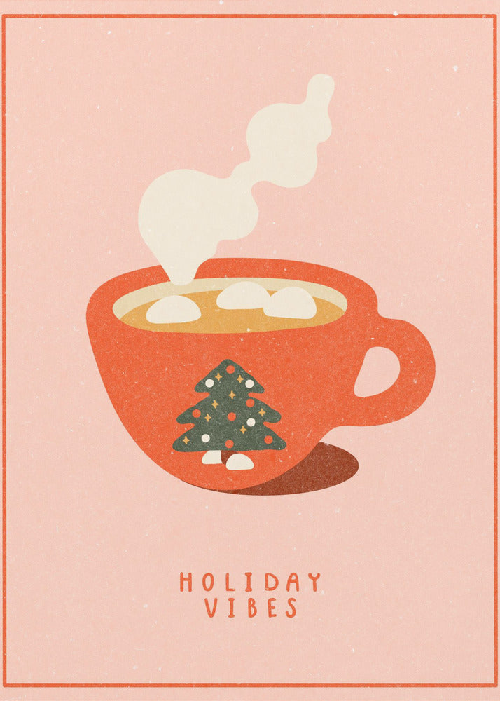 Holiday vibes. A mug of hot cocoa for Christmas | Canvas