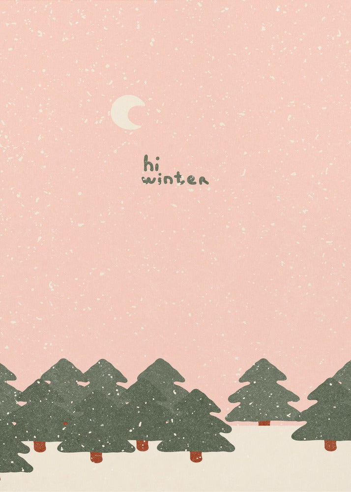 Magical snowfall in the forest. Hello winter | Poster