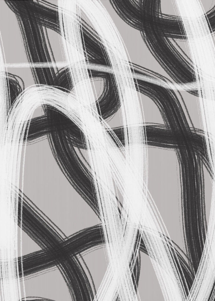 Black And White Brushstrokes | Canvas