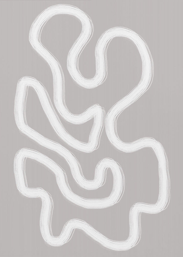 Abstract Art With Fluid White Lines | Canvas