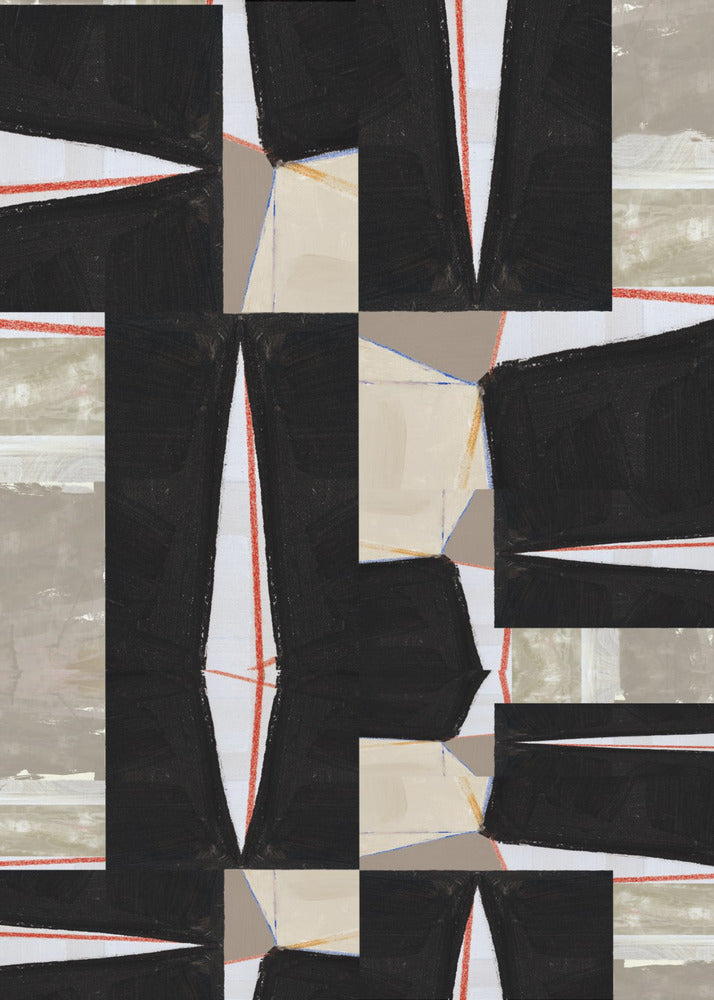 Abstract Black Jigsaw 2 | Canvas