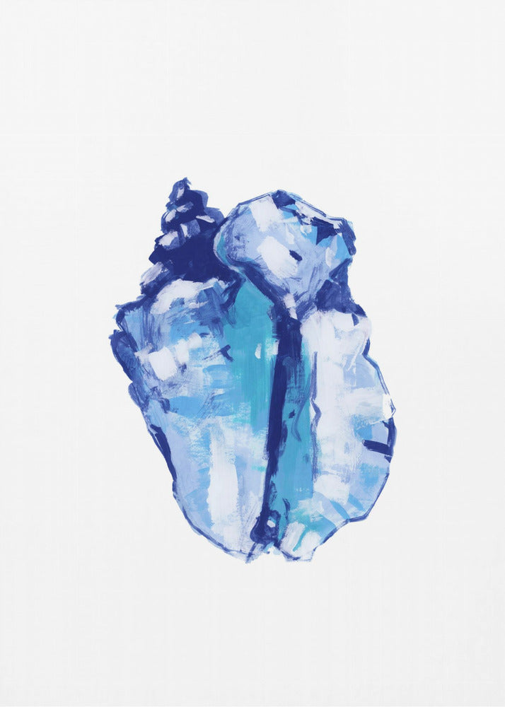 Blue Seashell On White Background No 1 | Poster