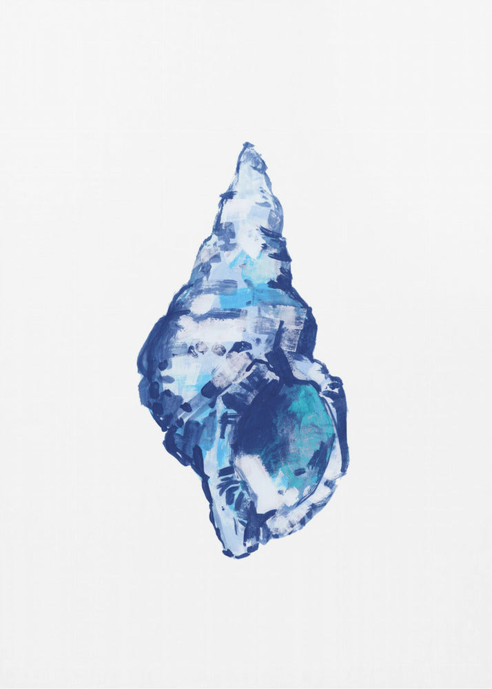 Blue Seashell On White Background No 2 | Poster