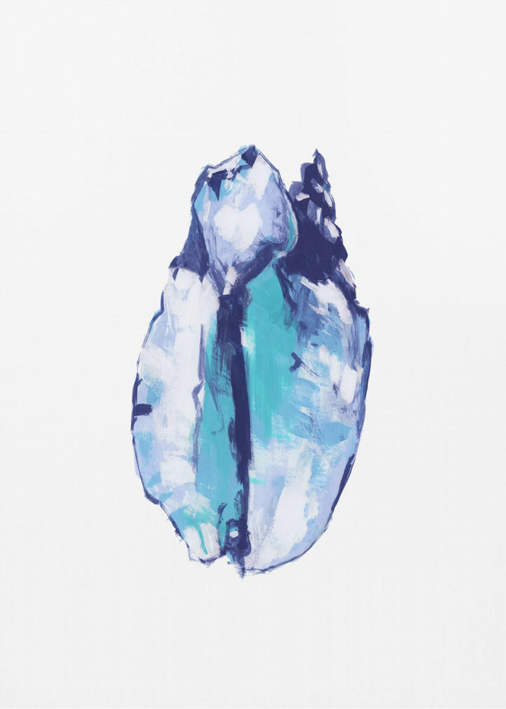 Blue Seashell On White Background No5 | Poster