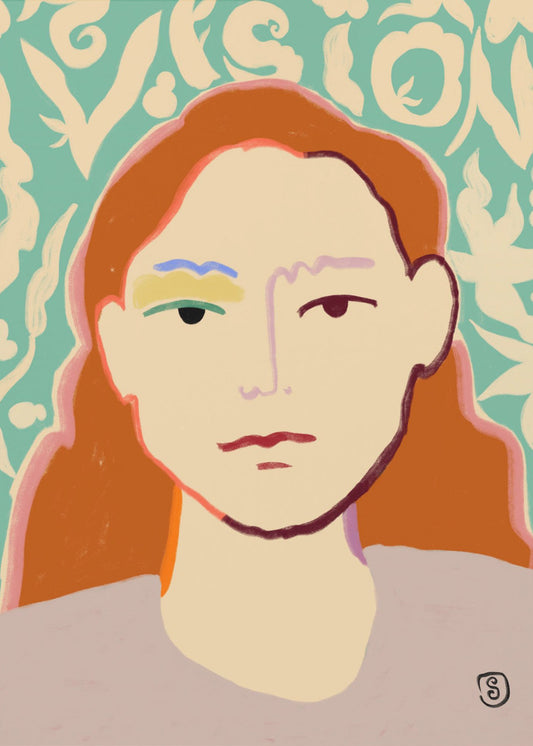 Stylized Face With Earthy Tones | Poster