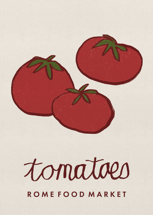 Food Art - Tomatoes Rome Food Market | Poster