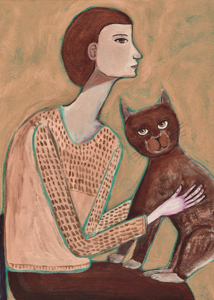 Woman with cat | Poster