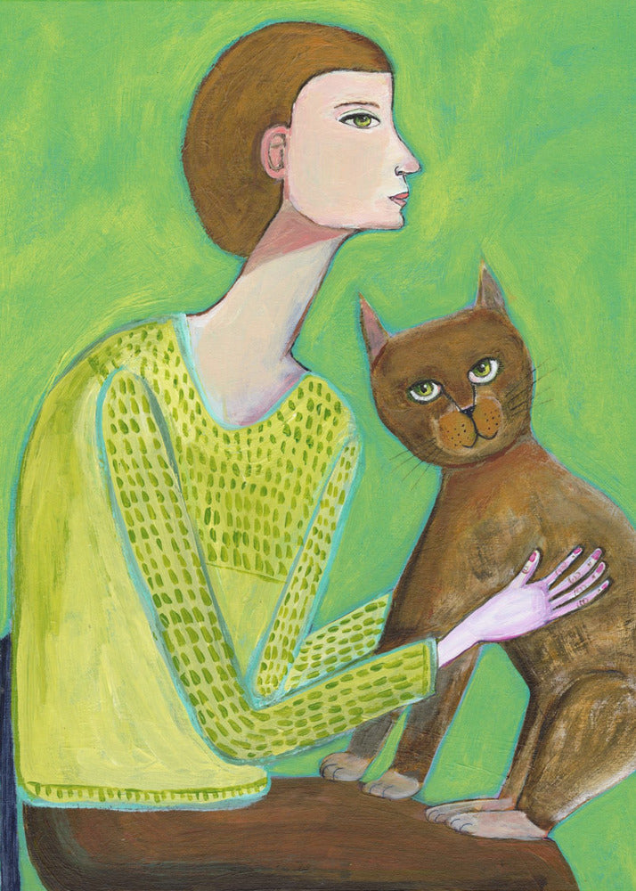 Woman with cat | Poster