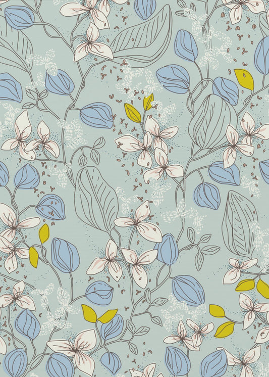 Floral elegance mint summer freshness pattern | Canvas