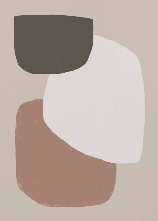Minimalist Organic Shapes in Earthy Tones | Canvas