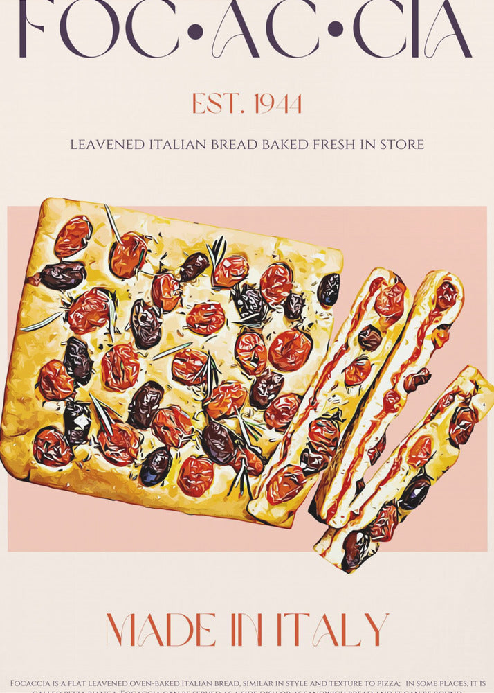 Italian Bread with Tomatoes and Olives | Poster