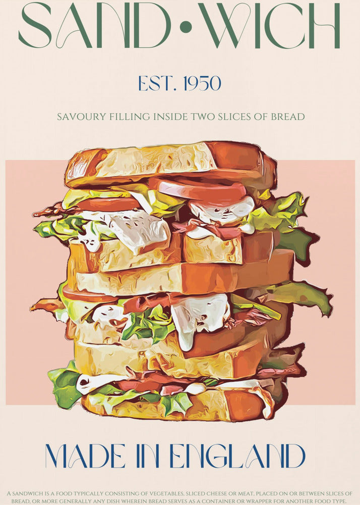 Classic Sandwich Made In England | Poster