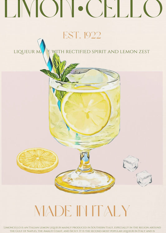Illustration Of A Limoncello Drink | Poster