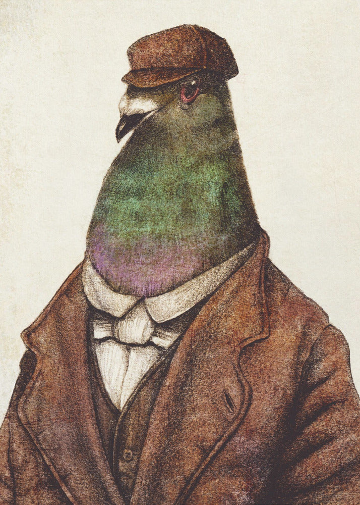 Pigeon Dressed In Vintage Attire | Canvas