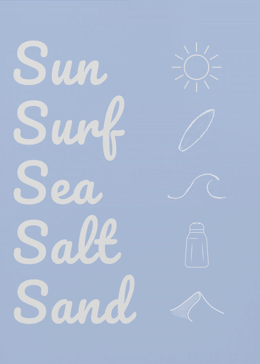 Sun Surf Sea Salt Sand Light Blue | Canvas