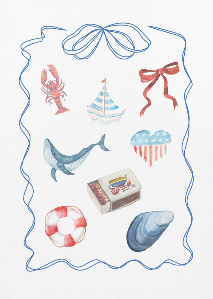 Nautical Themed Watercolor Artwork | Poster