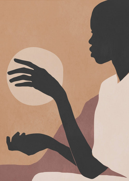 Minimal Abstract Art Sunset Girl | Canvas