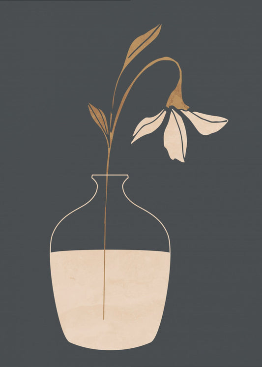 Minimal Abstract Art Vase Flower | Poster