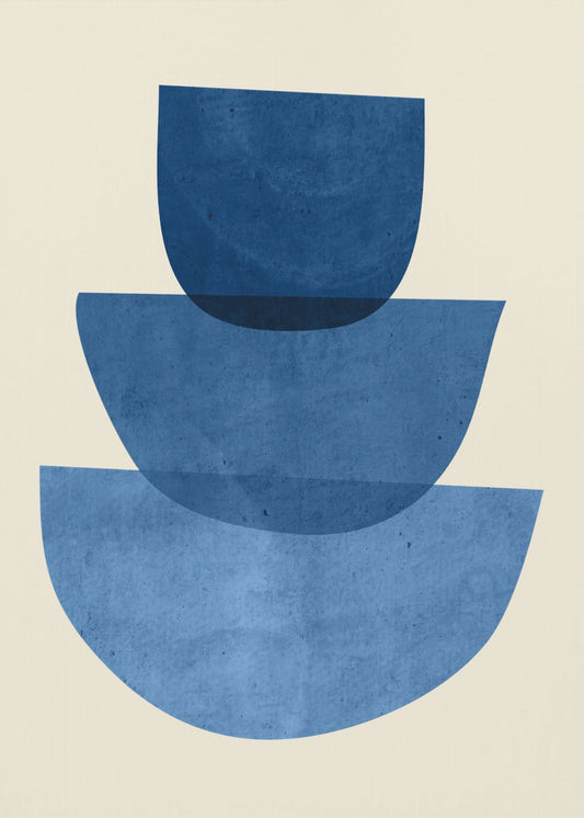 Geometric Abstract Shapes Blue | Poster