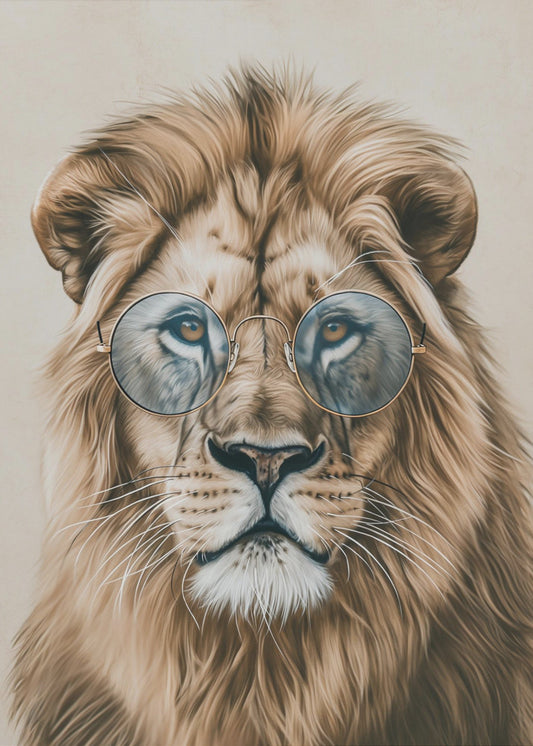 Lion in Glasses | Poster