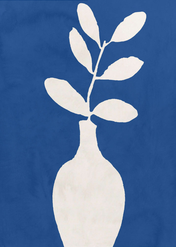 White Vase and Leaves | Canvas