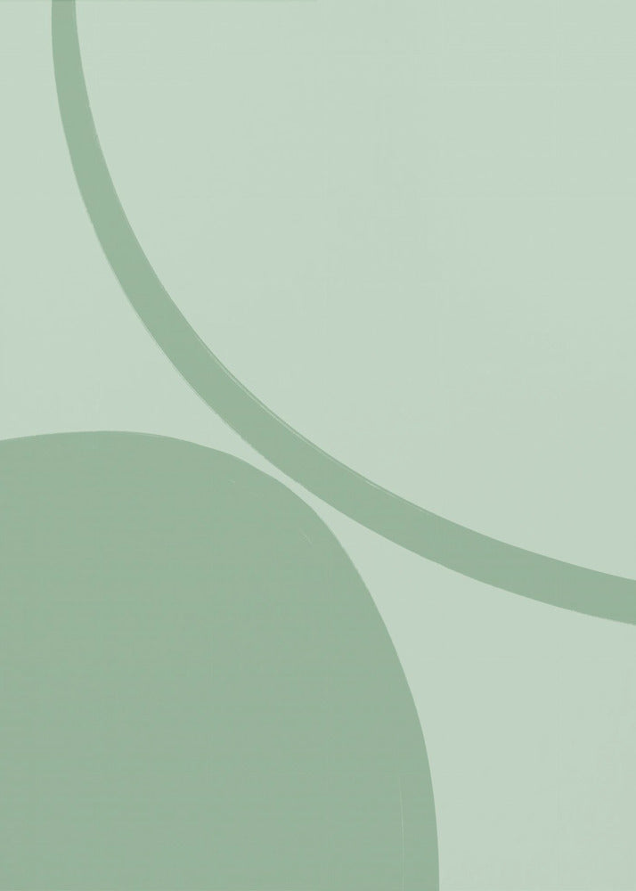 Serene Green Curves | Canvas