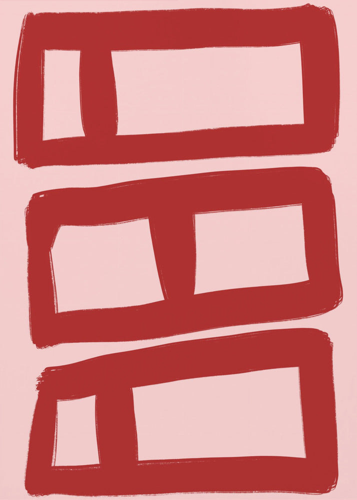 Red Symmetry Blocks | Canvas