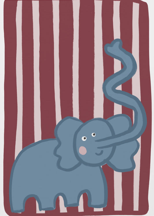 Curious Blue Elephant | Canvas