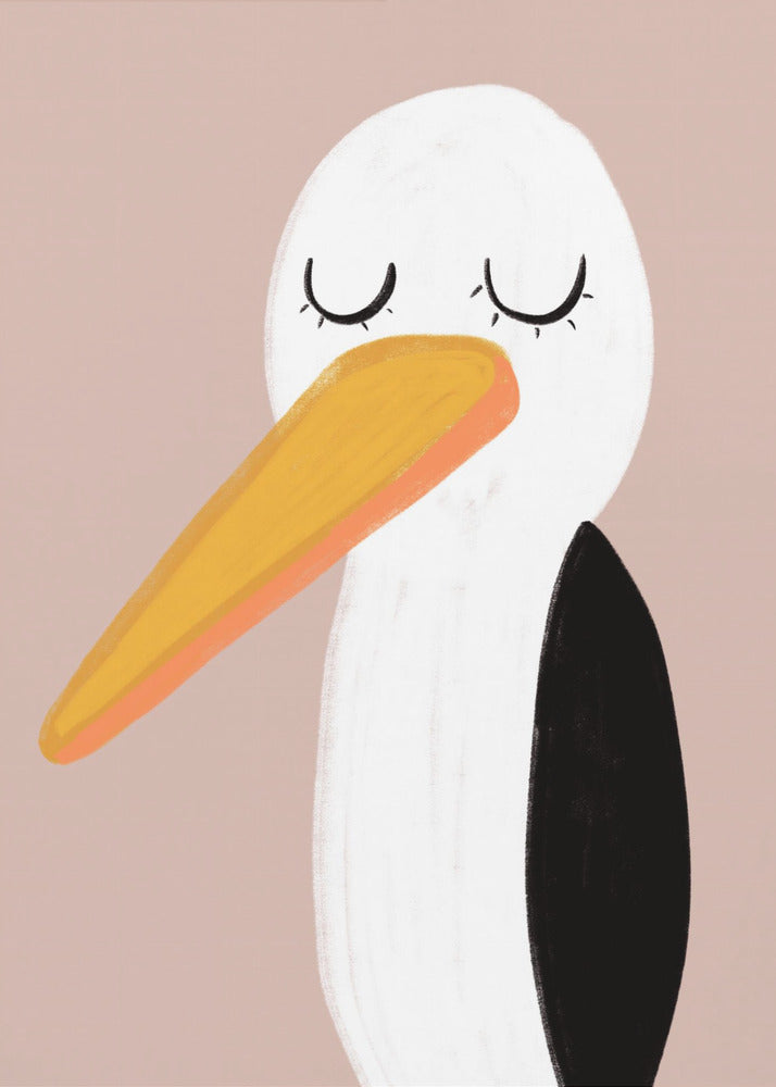 Peaceful Stork With Closed Eyes | Canvas