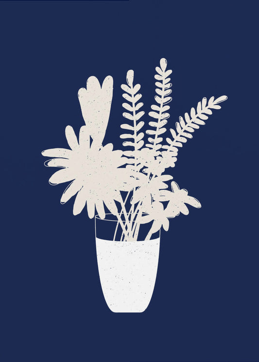 Sepia Floral Silhouette | Poster
