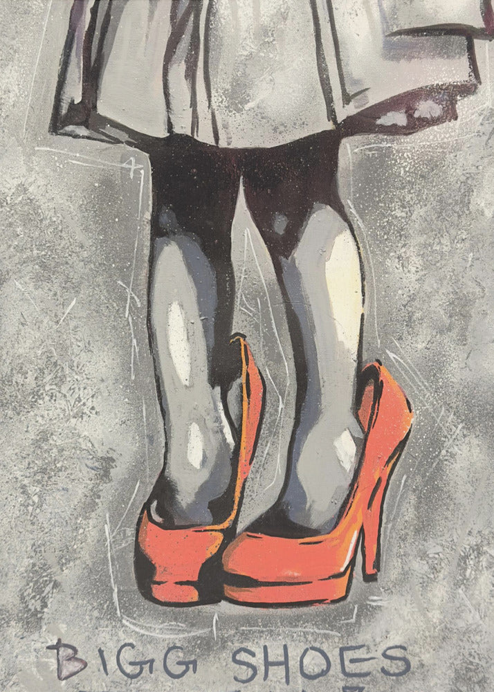 Child Wearing Oversized Red High Heels | Canvas