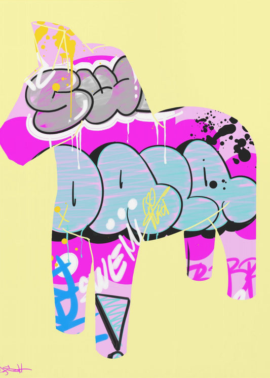 Graffiti Style Dala Horse | Canvas
