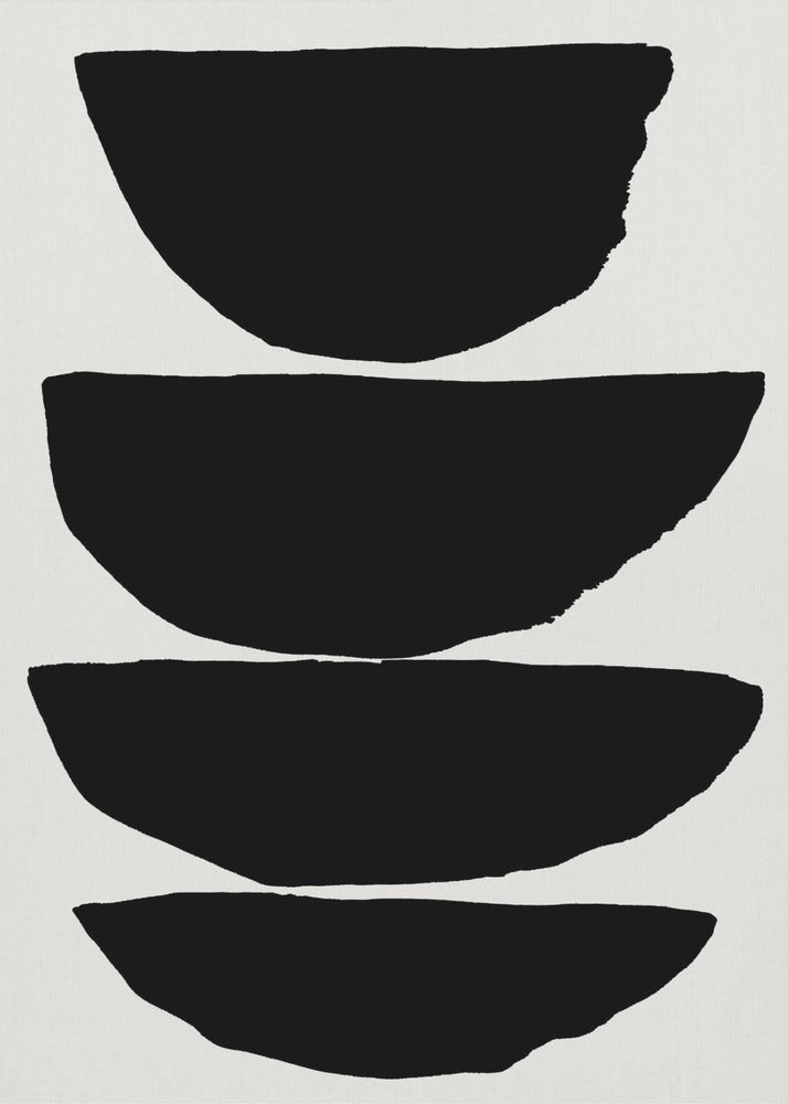 Minimalist Black Abstract Ellipses | Canvas
