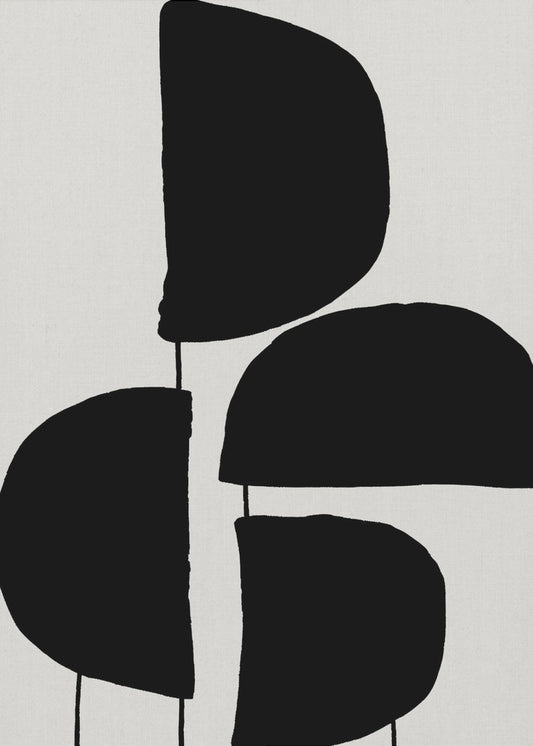 Minimalist Black Abstract Forms | Canvas