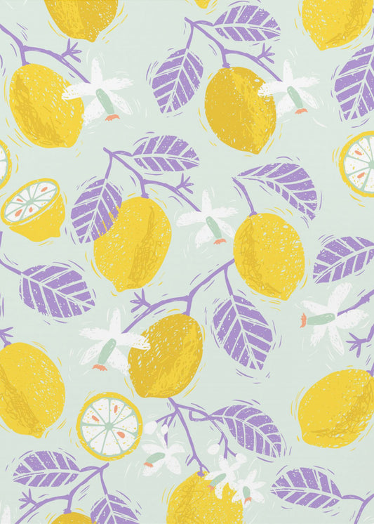 Yellow Lemons with Purple Leaves | Poster