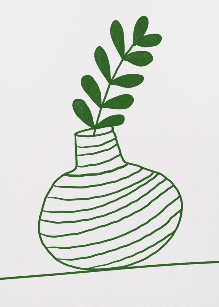 Verdant Vase Lines | Canvas