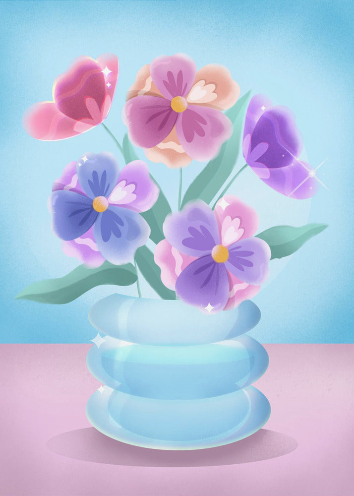 Petals in Blue Vase | Canvas