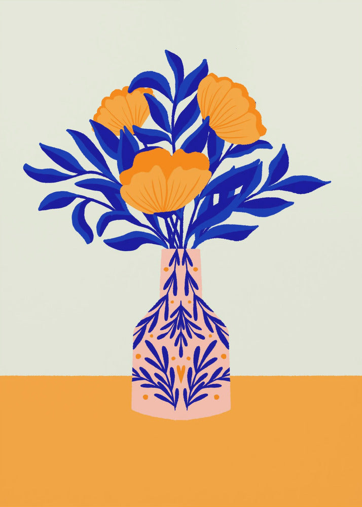 Orange Poppies In a Vase | Canvas
