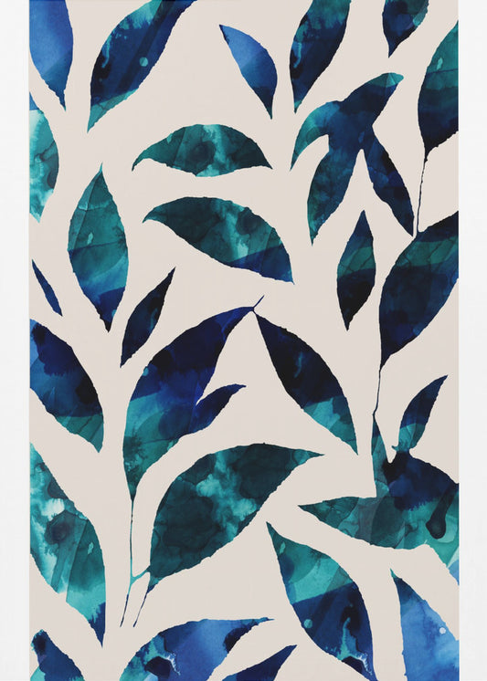 Leaves In Shades Of Blue And Green | Poster