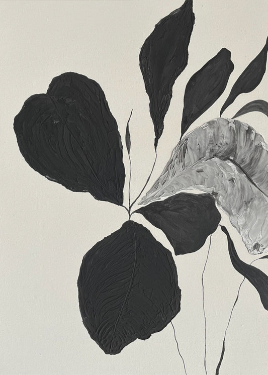 Monochrome Leaves | Canvas