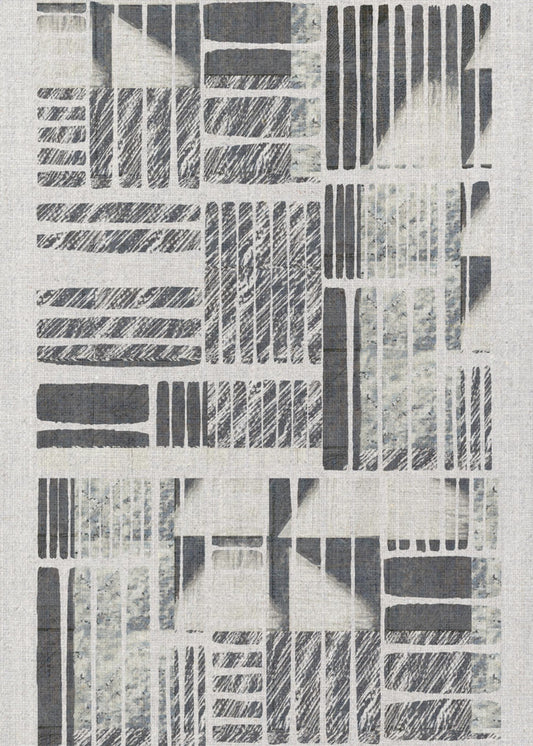 Geometric Patterns With Textured Monochrome Lines | Canvas