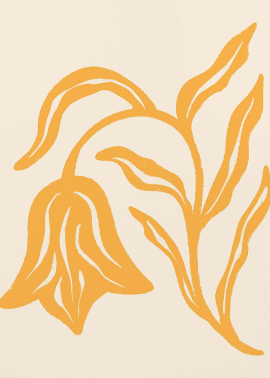 Golden Blossom Silhouette | Canvas