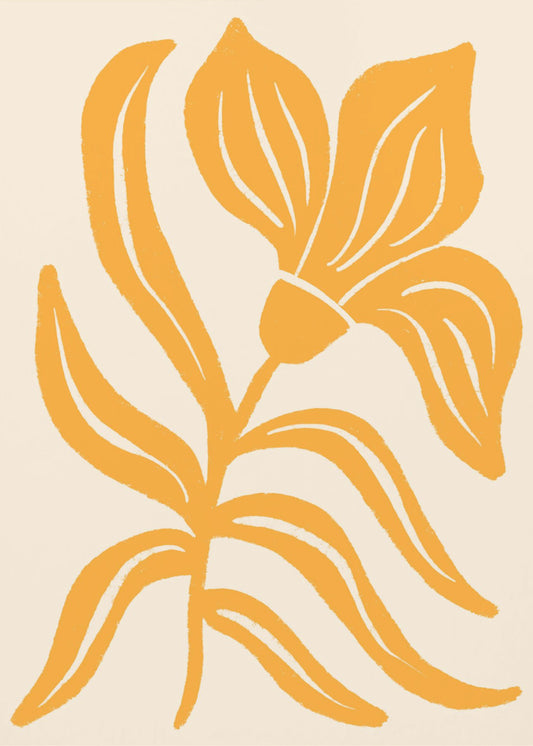 Abstract Yellow Stylized Tulip | Poster